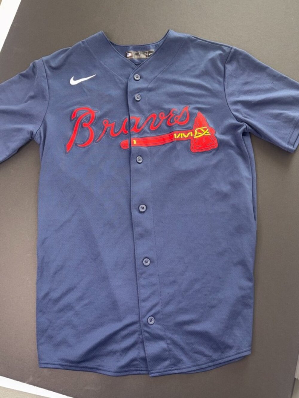 Atlanta Braves Nike Navy Alternate Jersey Ronald Acuña Jr. Throwback size Small